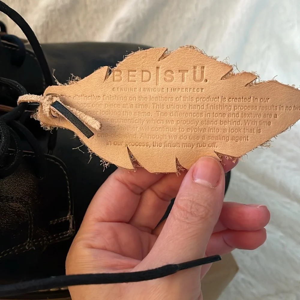 NWT BED|STU Hoover II Mens Black Handwash Leather Lace Up Casual Dress Boots - Picture 5 of 10